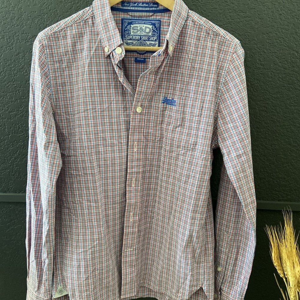 SUPERDRY MENS MEDIUM LONG SLEEVE CHECK SHIRT